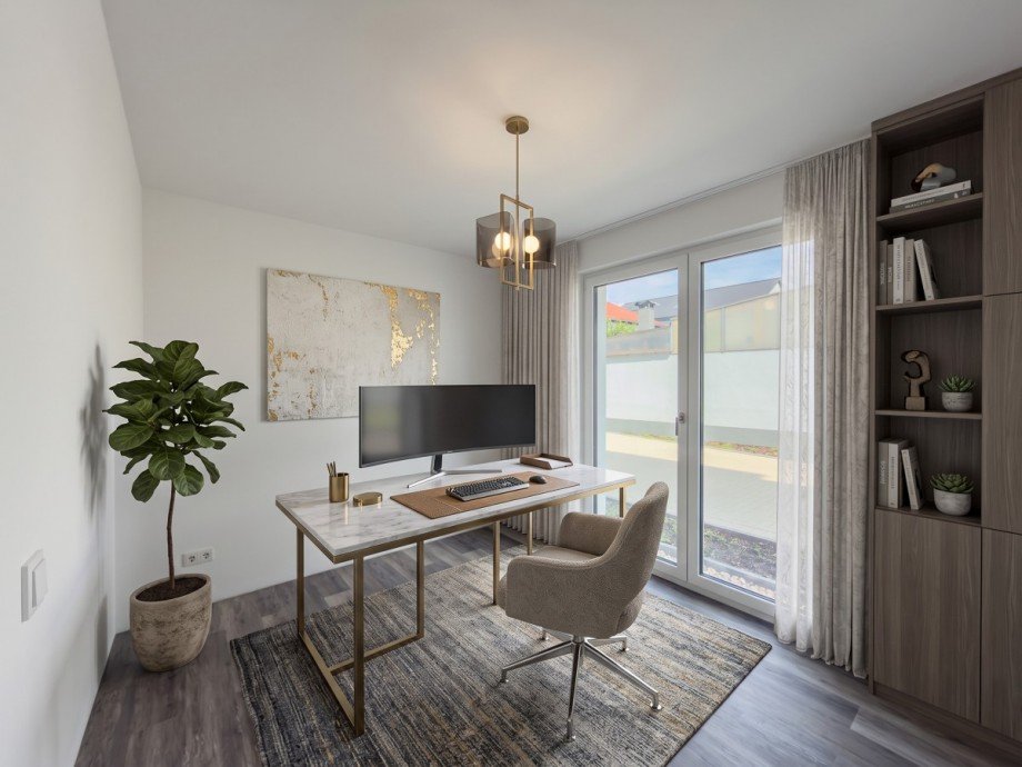 Homeoffice visualisiert Erdgeschosswohnung Burscheid