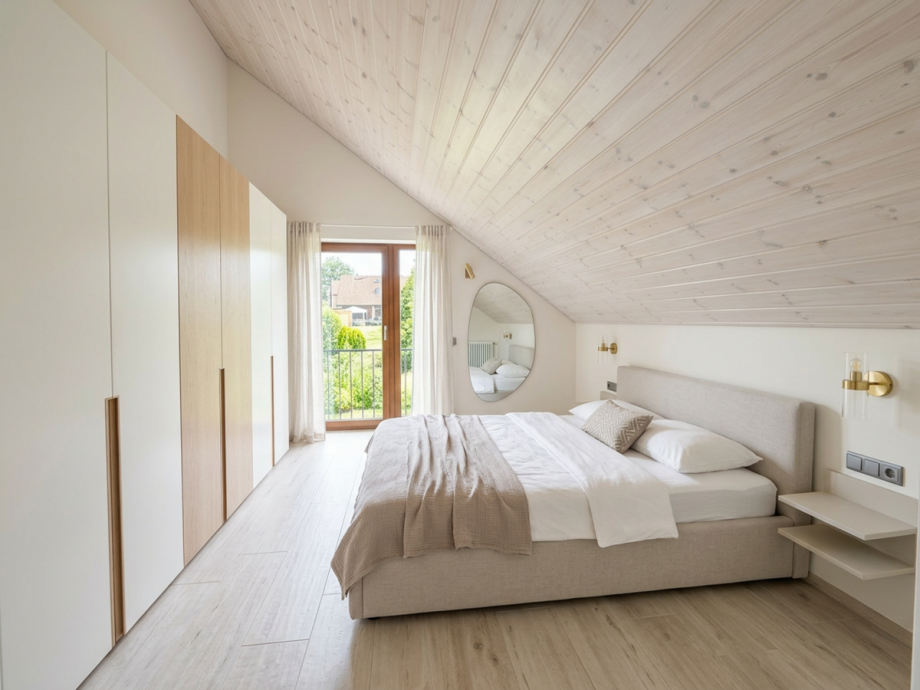 Schlafzimmer 1 visualisiert Einfamilienhaus Leverkusen