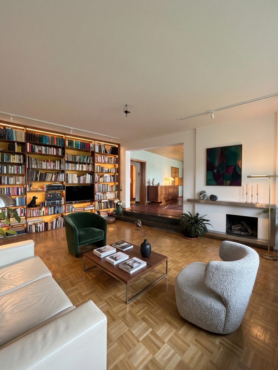 EG Wohnzimmer visualisiert Zweifamilienhaus Leverkusen
