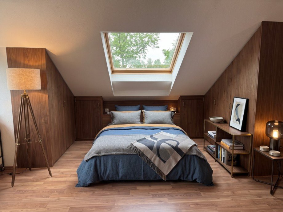 OG Schlafzimmer visualisiert Zweifamilienhaus Leverkusen