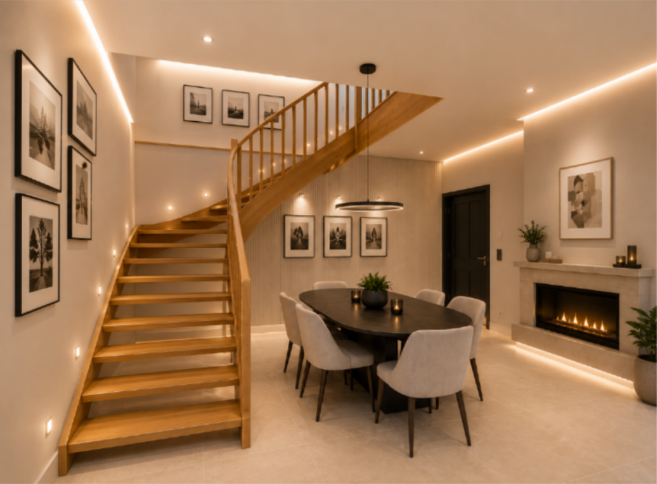 Wonzimmer visualisiert Einfamilienhaus Leverkusen