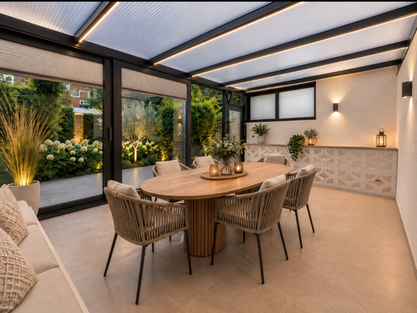 Wintergarten visualisiert Reihenmittelhaus Leverkusen