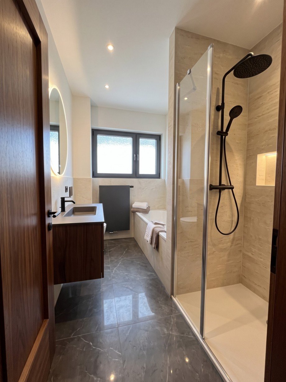 EG Badezimmer 2 visualisiert Zweifamilienhaus Leverkusen