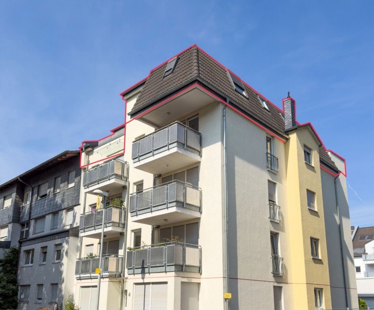 Au�enansicht Leverkusen Penthousewohnung Penthouse in Opladen: 113 m� mit Weitblick, Aufzug & Garage