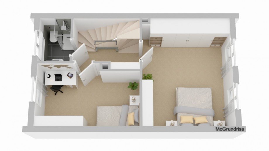 Grundriss OG Reihenmittelhaus Leverkusen
