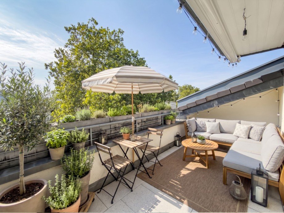 Loggia visualisiert Penthousewohnung Leverkusen
