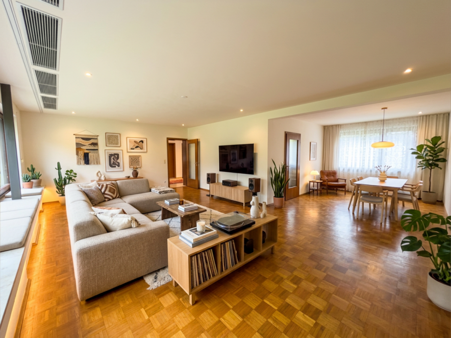 Wohnzimmer visualisiert Einfamilienhaus Leverkusen