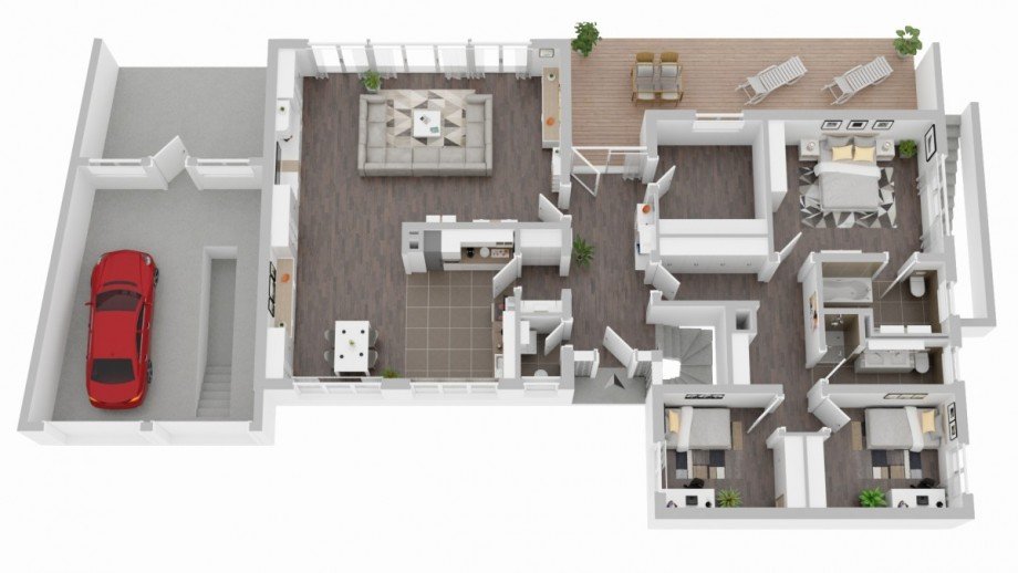 Grundriss Visualisiert Einfamilienhaus Leverkusen