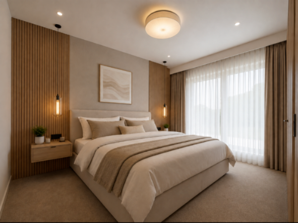 Schlafzimmer visualisiert Reihenmittelhaus Leverkusen