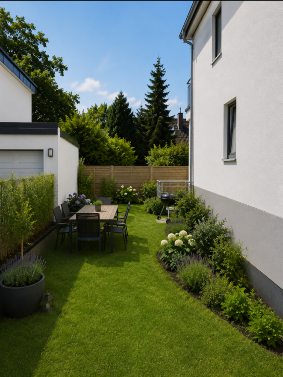 Garten alleinige Nutzung visualisiert Etagenwohnung Leverkusen